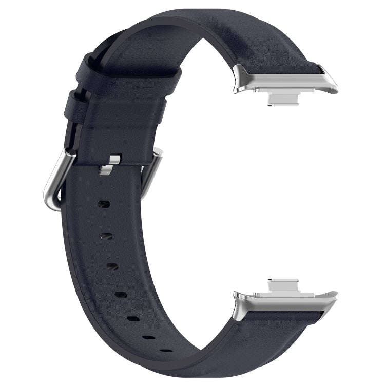 For Redmi Watch 6 / Watch 5 / Watch 4 Round Tail Top Layer Leather Watch Band(Dark Blue)