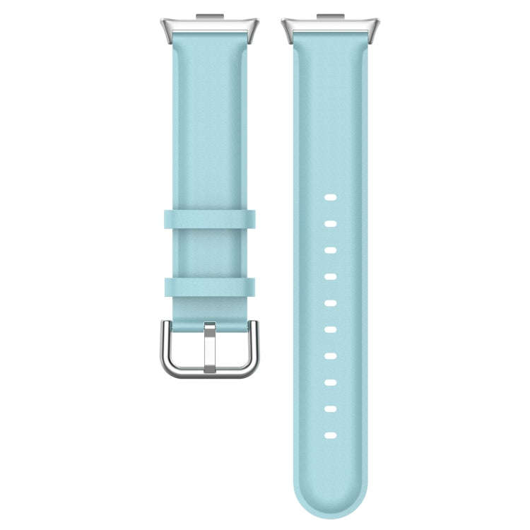 For Xiaomi Band 10 Pro / Band 9 Pro / Band 8 Pro Round Tail Top Layer Leather Watch Band(Light Blue)