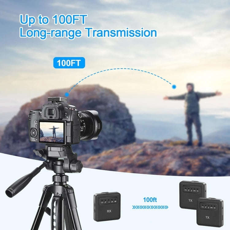 1 To 2 USB Lavalier Wireless Microphone for iPhone & iPad & Android & Cameras