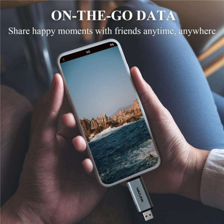 WAVLINK WL-CR3002 Multi-Function Mini Aluminum Alloy Shell Type-C+USB3.0 SD/TF Card Reader