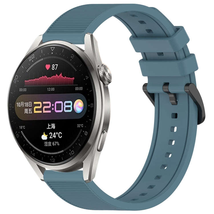 For Huawei Watch 3 Pro 22mm Textured Silicone Solid Color Watch Band(Rock Cyan)