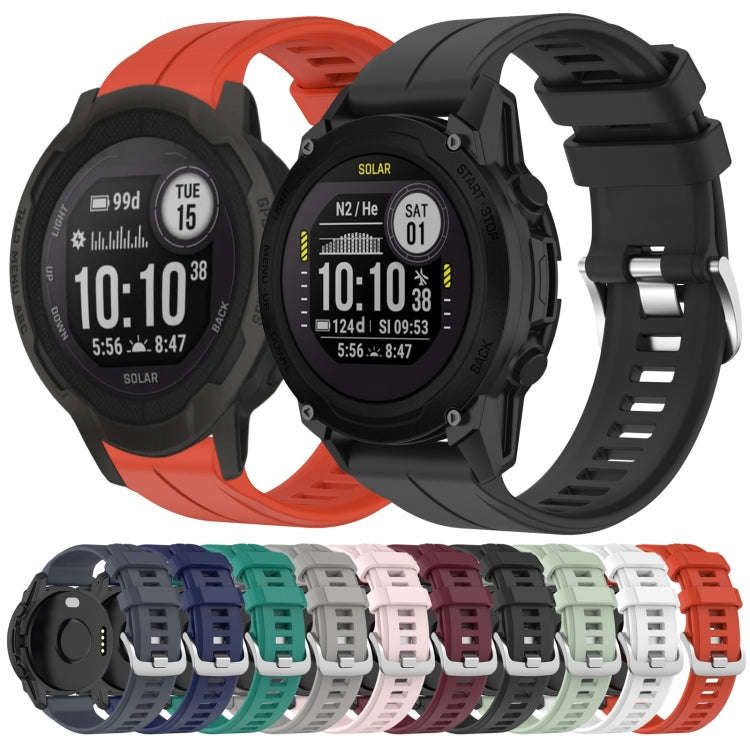 For Garmin Descent G1 Solar Solid Color Sports Silicone Watch Band(Burgundy)