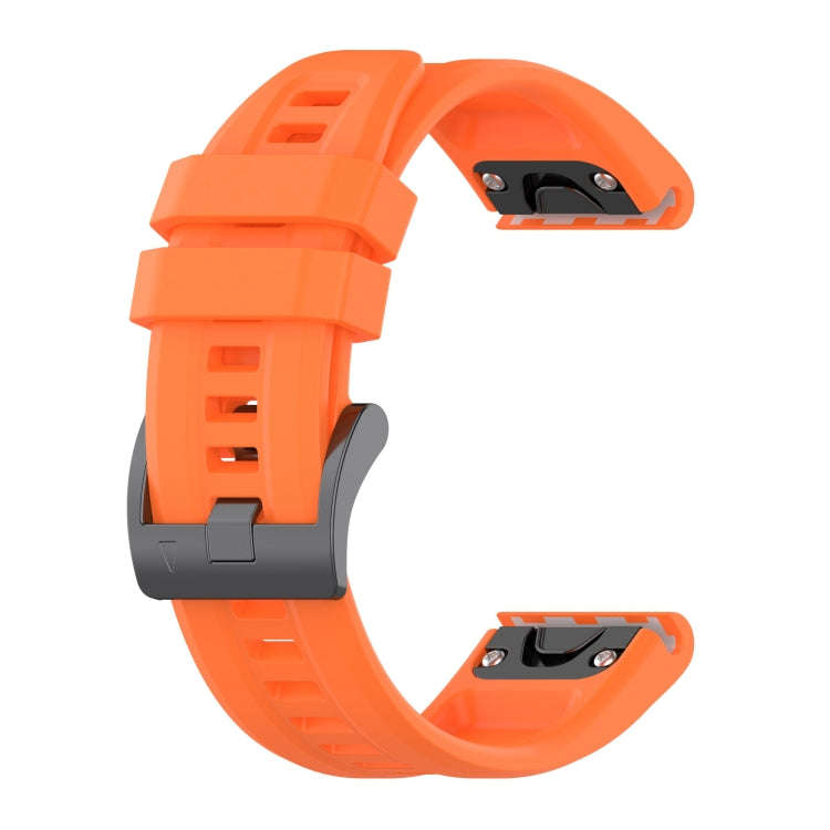 For Garmin Fenix 7 Solar / Sapphire Solar Solid Color Black Buckle Silicone Quick Release Watch B...