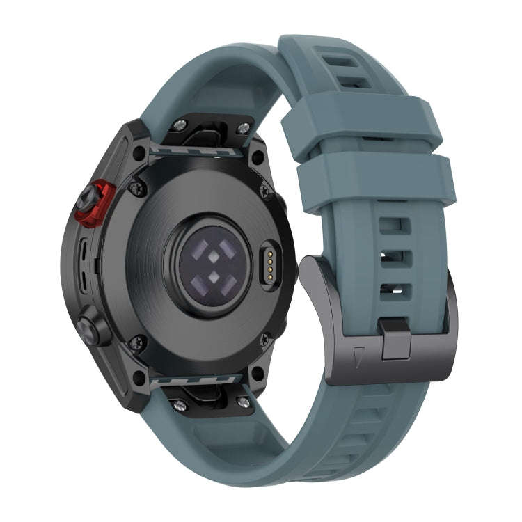 For Garmin Epix Gen2 / Epix Pro Gen2 47mm Solid Color Black Buckle Silicone Quick Release Watch B...