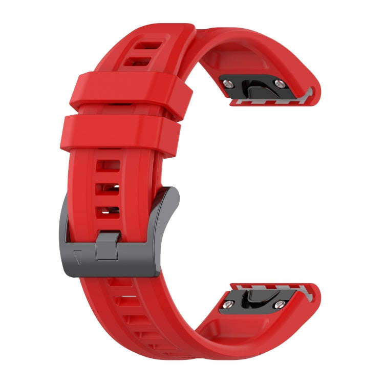 For Garmin Epix Gen2 / Epix Pro Gen2 47mm Solid Color Black Buckle Silicone Quick Release Watch B...