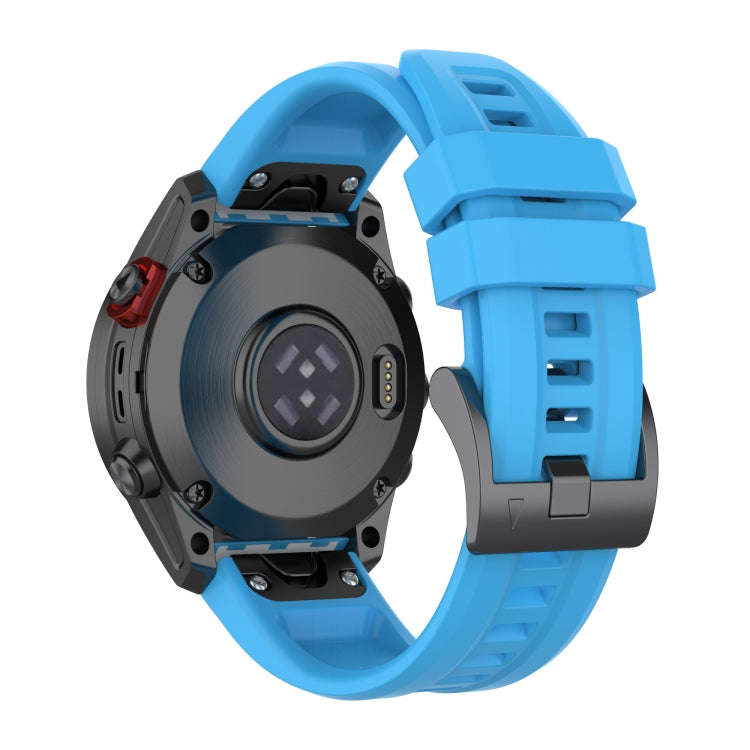 For Garmin Epix Gen2 / Epix Pro Gen2 47mm Solid Color Black Buckle Silicone Quick Release Watch B...