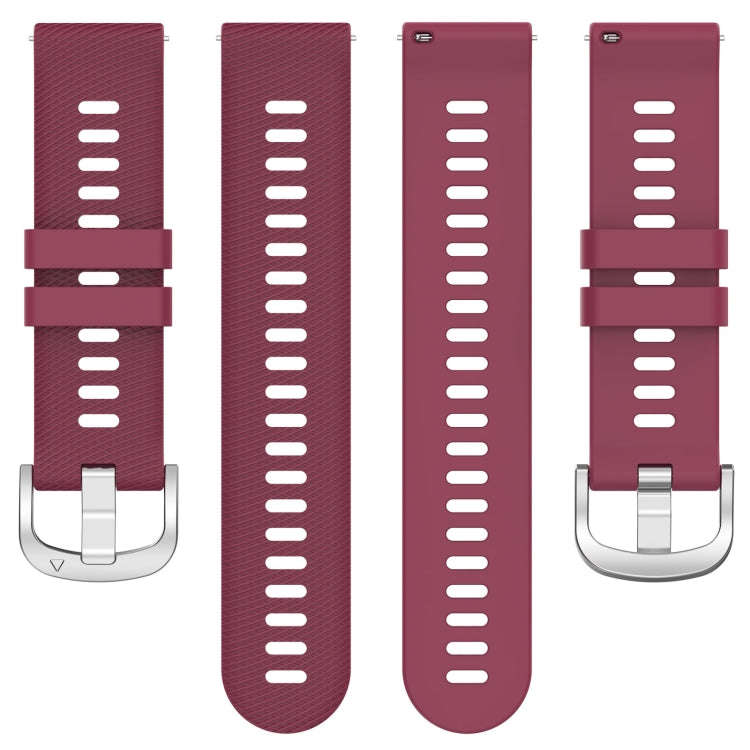For Garmin D2 Air X10 43mm Cross Texture Silicone Watch Band(Wine Red)