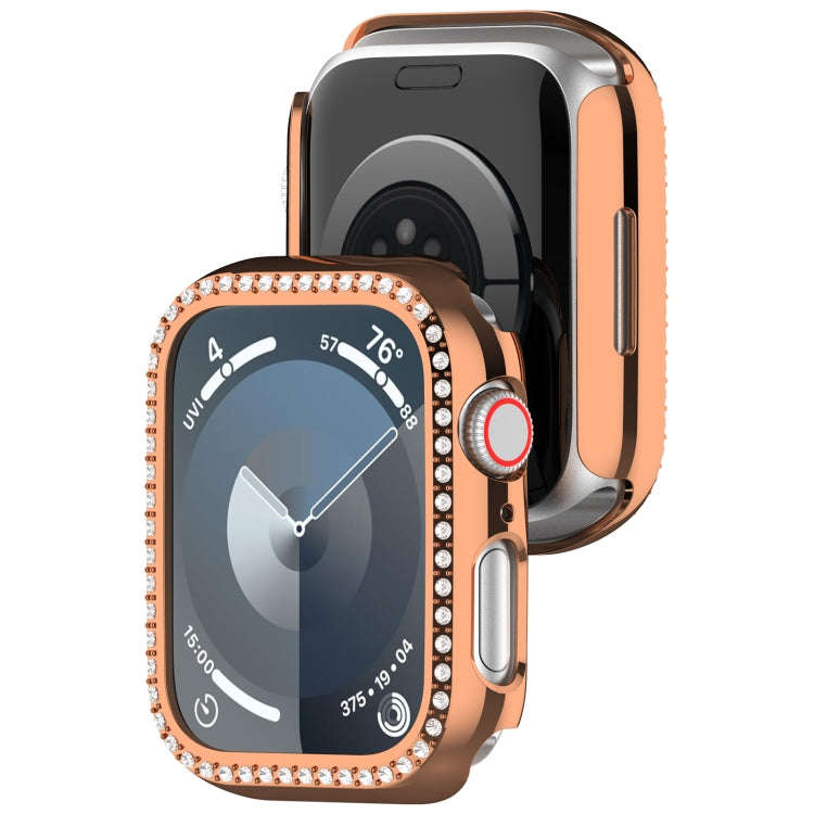 For Apple Watch Series 5 44mm Diamond Hollow PC Watch Case(Rose Gold)