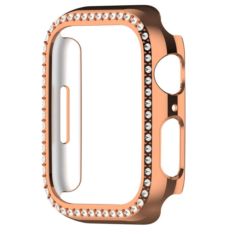 For Apple Watch Series 5 44mm Diamond Hollow PC Watch Case(Rose Gold)