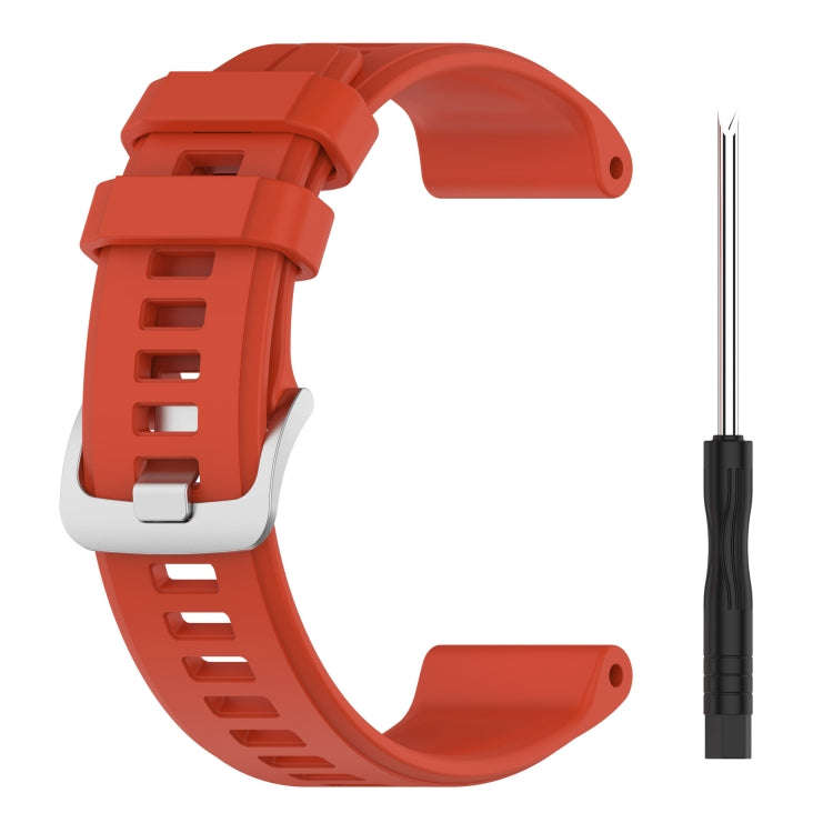 For Garmin Descent G1 Solar 22mm Solid Color Silicone Watch Band(Red)