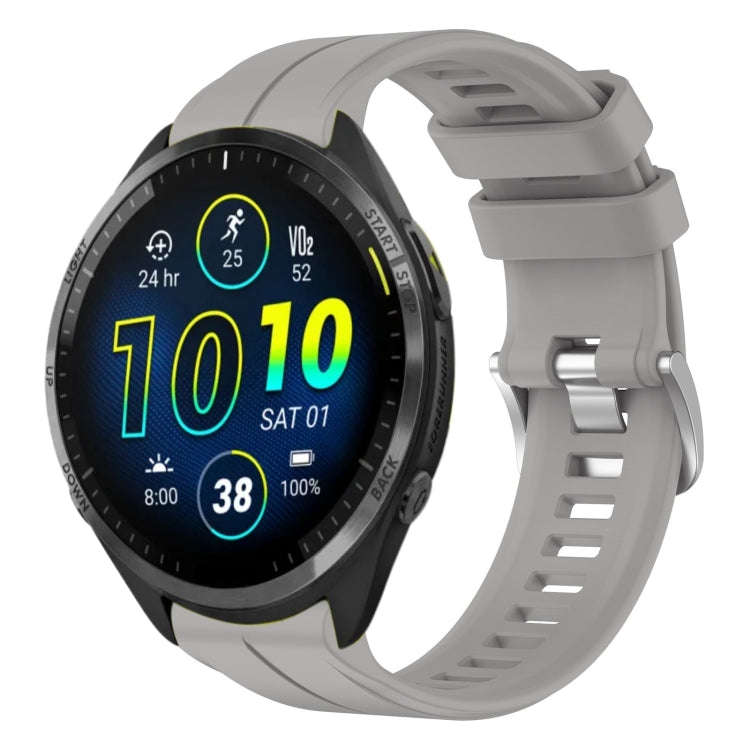 For Garmin Forerunner 965 22mm Solid Color Silicone Watch Band(Light Gray)