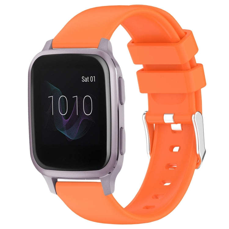 For Garmin Venu SQ 20mm Smooth Solid Color Silicone Watch Band(Orange)