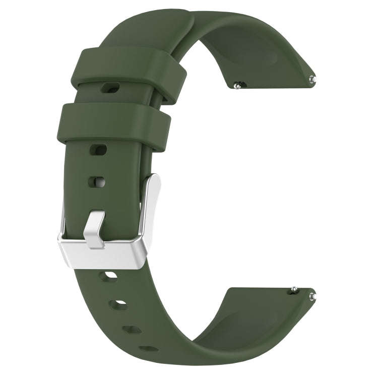 For Samsung Galaxy Watch 6 Classic 47mm 20mm Smooth Solid Color Silicone Watch Band(Army Green)