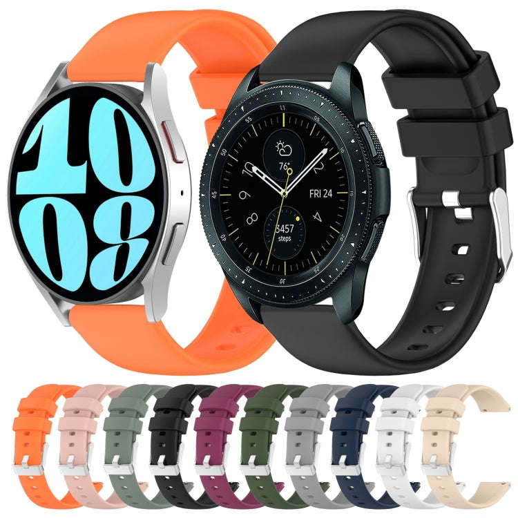 For Samsung Galaxy watch 5 Pro Golf Edition 20mm Smooth Solid Color Silicone Watch Band(Black)