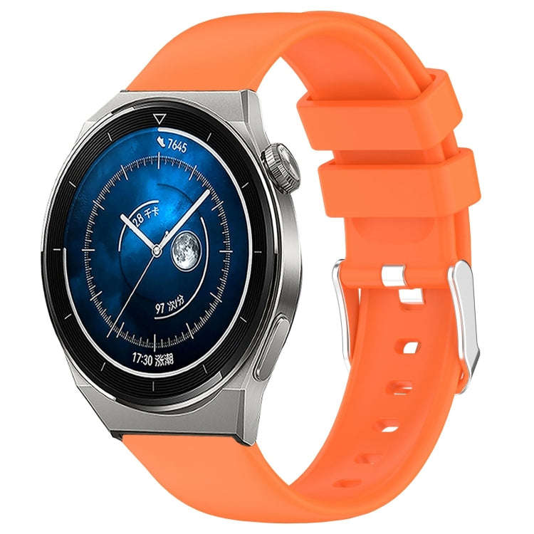 For Huawei Watch GT3 Pro 43mm 20mm Smooth Solid Color Silicone Watch Band(Orange)