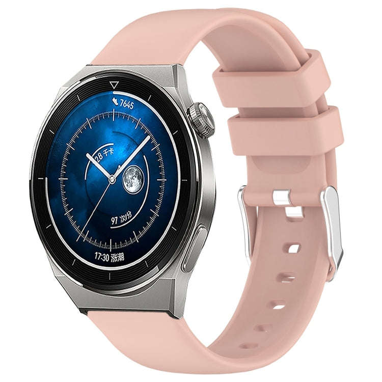 For Huawei Watch GT3 Pro 43mm 20mm Smooth Solid Color Silicone Watch Band(Pink)