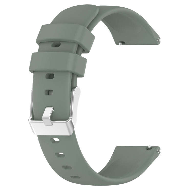 For Amazfit Bip 3 Pro 20mm Smooth Solid Color Silicone Watch Band(Olive Green)