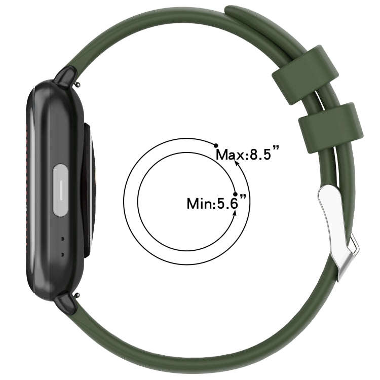 For Amazfit Pop Pro 20mm Smooth Solid Color Silicone Watch Band(Olive Green)