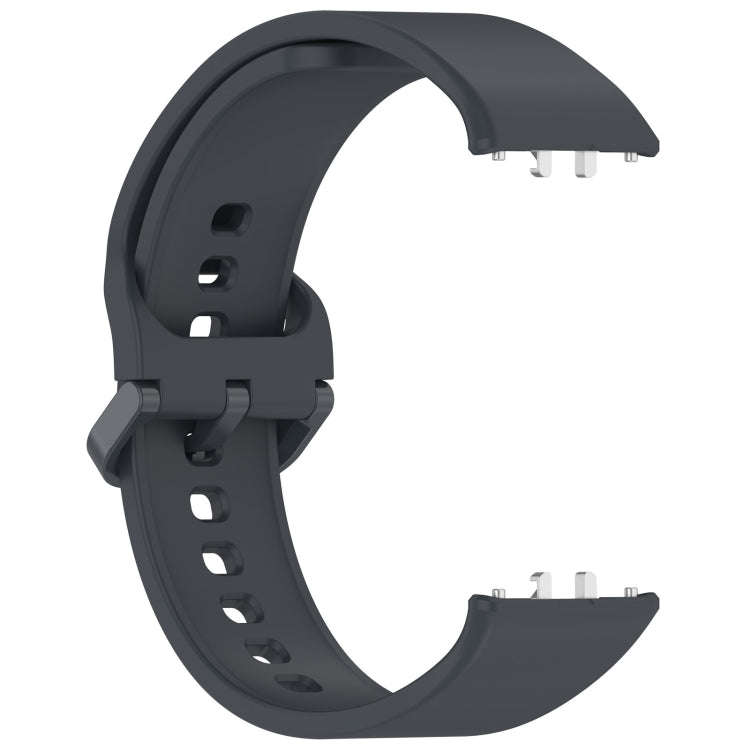 For Samsung Galaxy Fit 3 SM-R390 Solid Color Buckle Silicone Watch Band(Dark Gray)