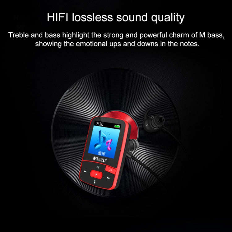 Original RUIZU X50 Sport Bluetooth MP3 Player 8gb Clip Mini with Screen Support FM,Recording,E-Bo...