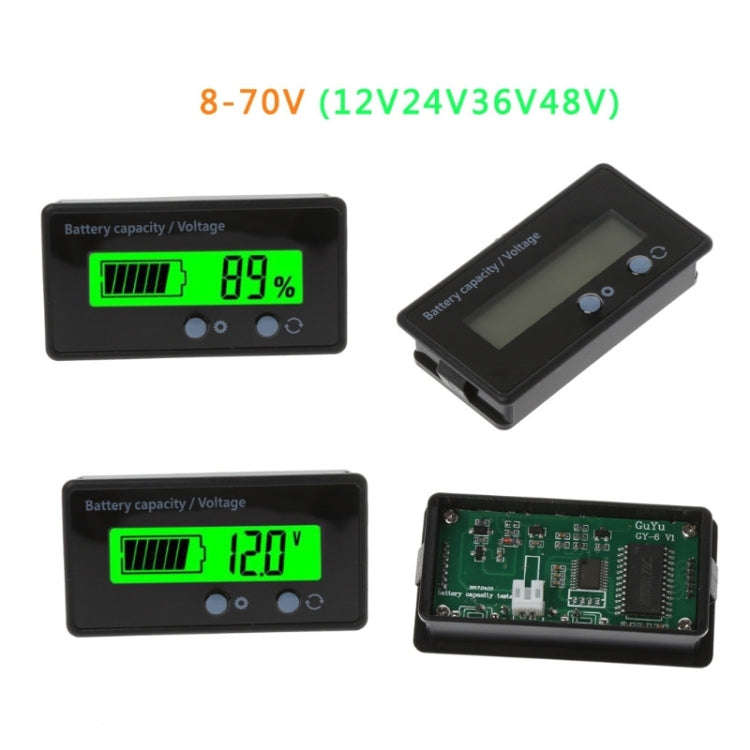 GY-6S 12V Lead-acid Battery Power Meter Lithium Battery Capacity Indicator Display Tester Percent...
