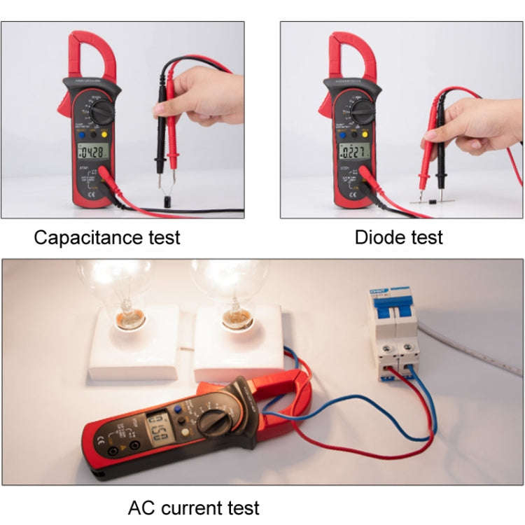 ANENG ST201 AC And DC Digital Clamp Multimeter Voltage And Current Measuring Instrument Tester(Red)