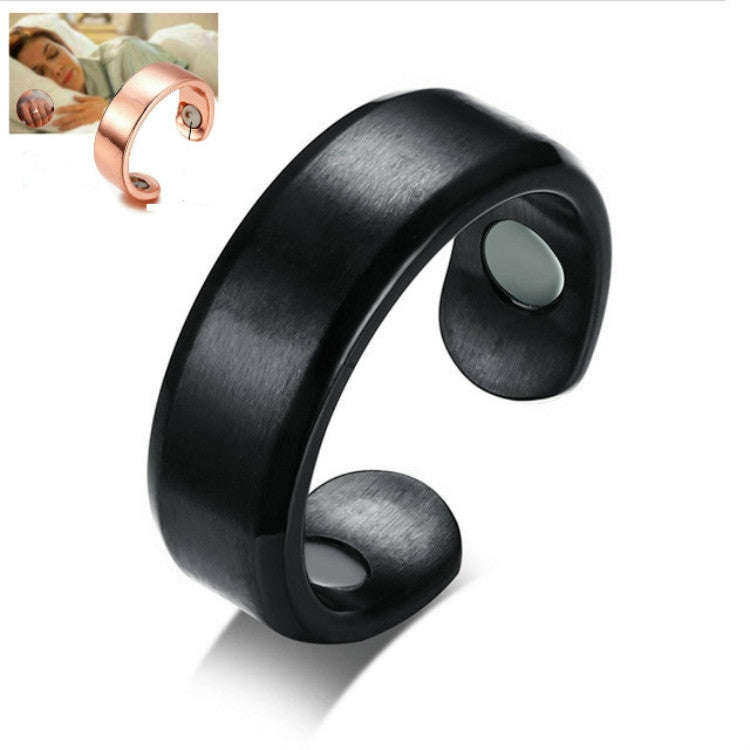 Acupressure Anti Snore Ring Treatment Reflexology Anti Snoring Apnea Sleeping Device(Black)