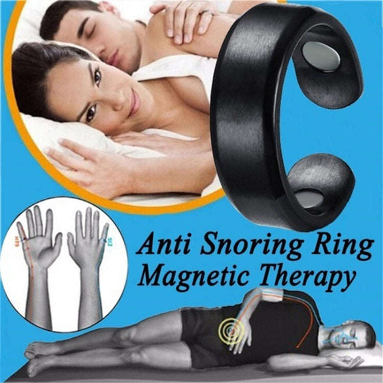 Acupressure Anti Snore Ring Treatment Reflexology Anti Snoring Apnea Sleeping Device(Black)