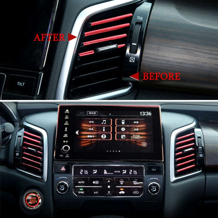 10 PCS Car Interior Mouldings Decorative Air Conditioning Outlet U-shaped Bright Strip Clip(Red)