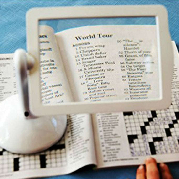 Reading Brighter Viewer LED Large Screen 3X Magnifier with White Light 360 Degree Rotation Hands-...