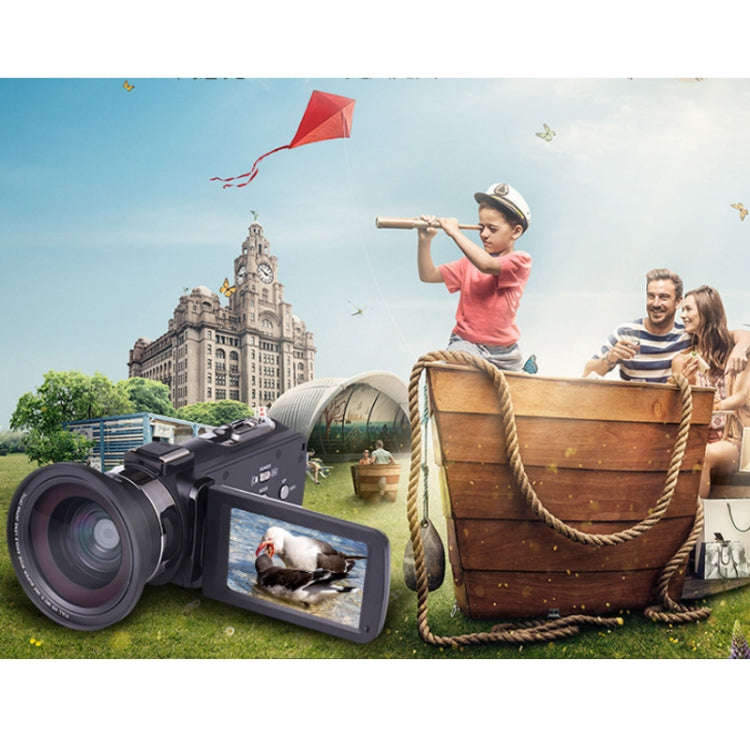 4K HD Night Vision 48MP Home WiFi Live Camcorder DV Digital Camera, Style:Hood +  Microphone