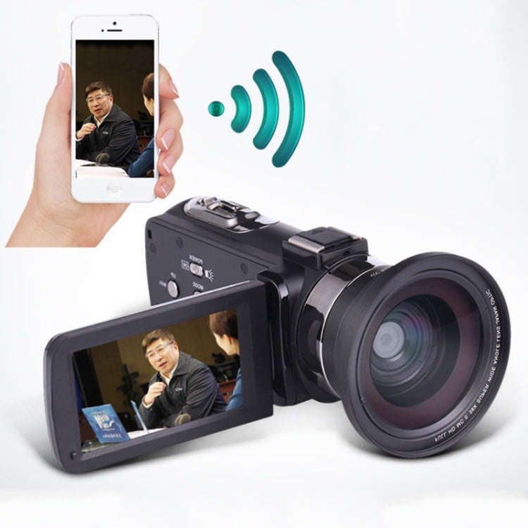 4K HD Night Vision 48MP Home WiFi Live Camcorder DV Digital Camera, Style:Hood +  Microphone