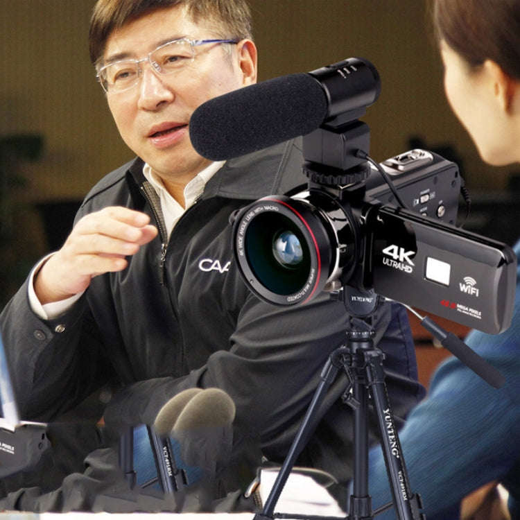 4K HD Night Vision 48MP Home WiFi Live Camcorder DV Digital Camera, Style:Hood +  Microphone