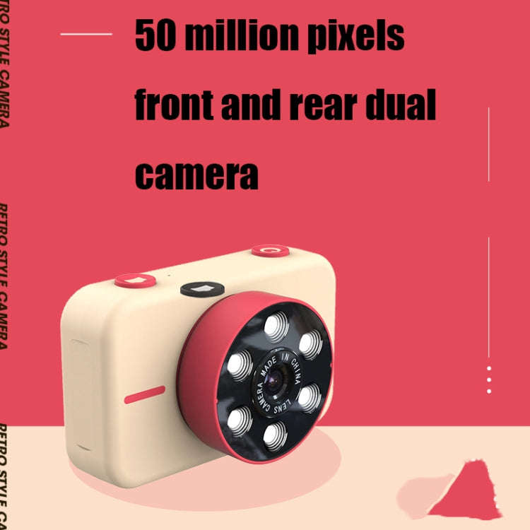 4K HD Mini Children Camera Front and Rear Dual Camera 50 Million Pixel Digital Camera(Yellow)