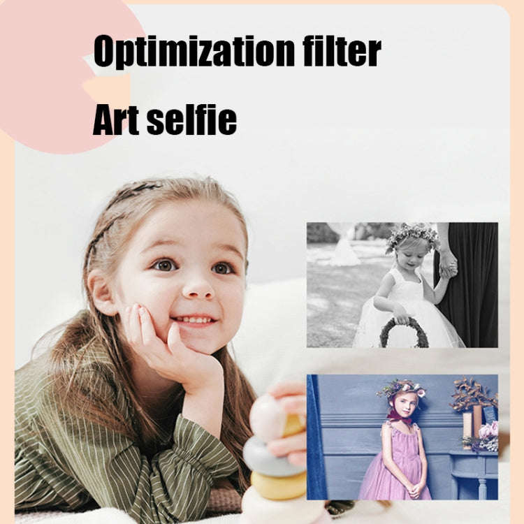 4K HD Mini Children Camera Front and Rear Dual Camera 50 Million Pixel Digital Camera(Apricot)