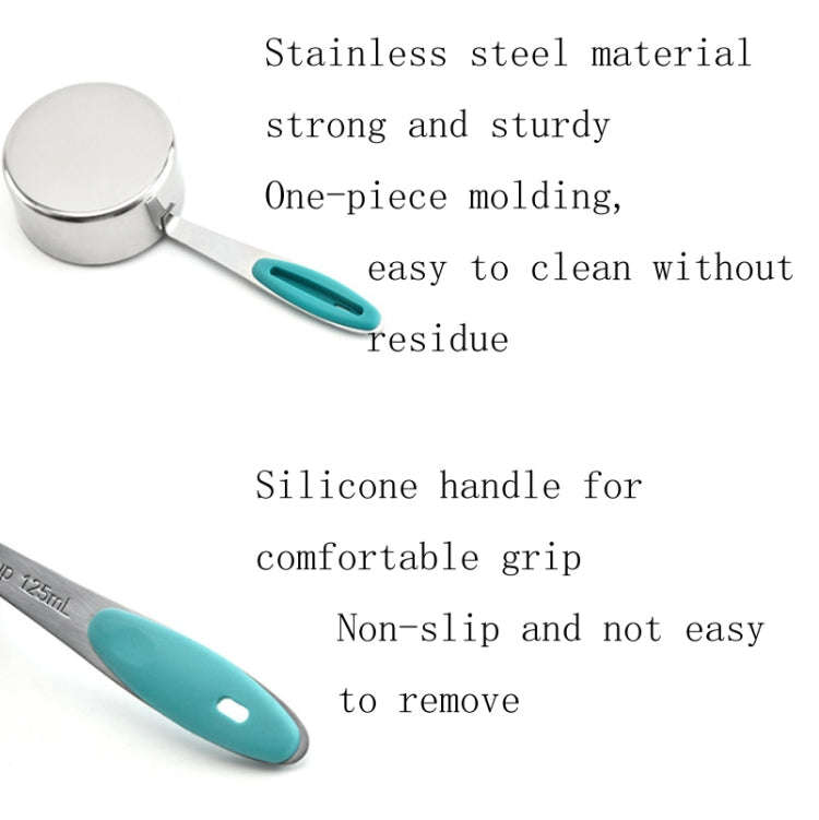 5 in 1 Stainless Steel Measuring Spoon Set Coffee Spoon Baking Kitchen Gadget, Style:Measuring Cu...