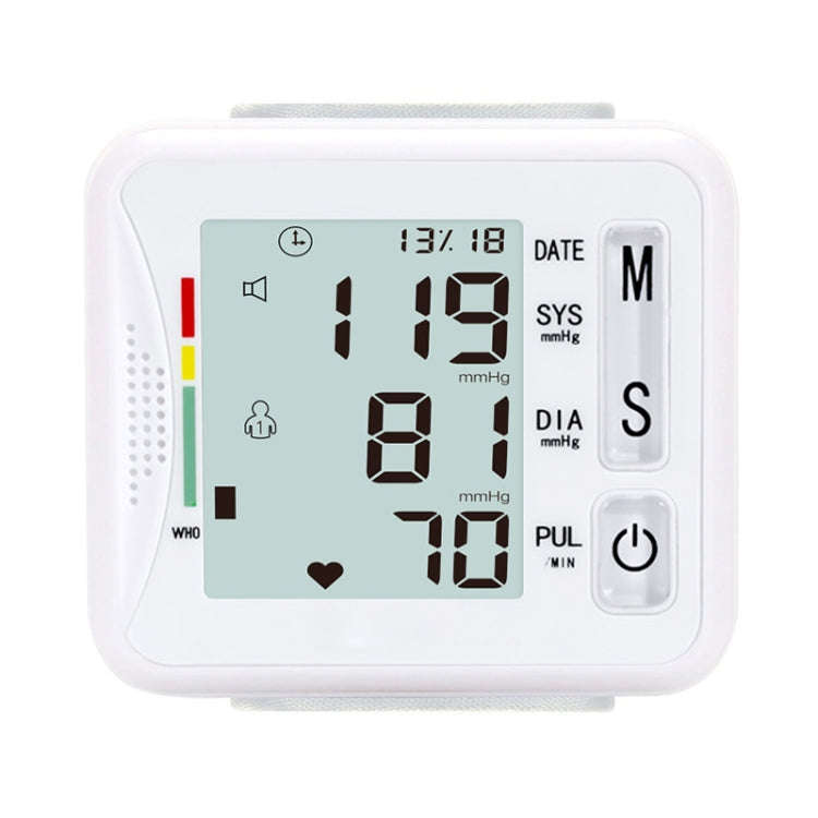 KWL-W01 Home Automatic Smart Wrist Electronic Sphygmomanometer, Style: English Without Voice(White)