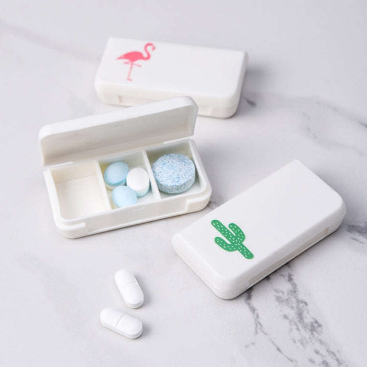 8 PCS Small Portable Moisture-proof Sealed Medicine Box 3 Compartments A Day Medicine Divided(Tur...