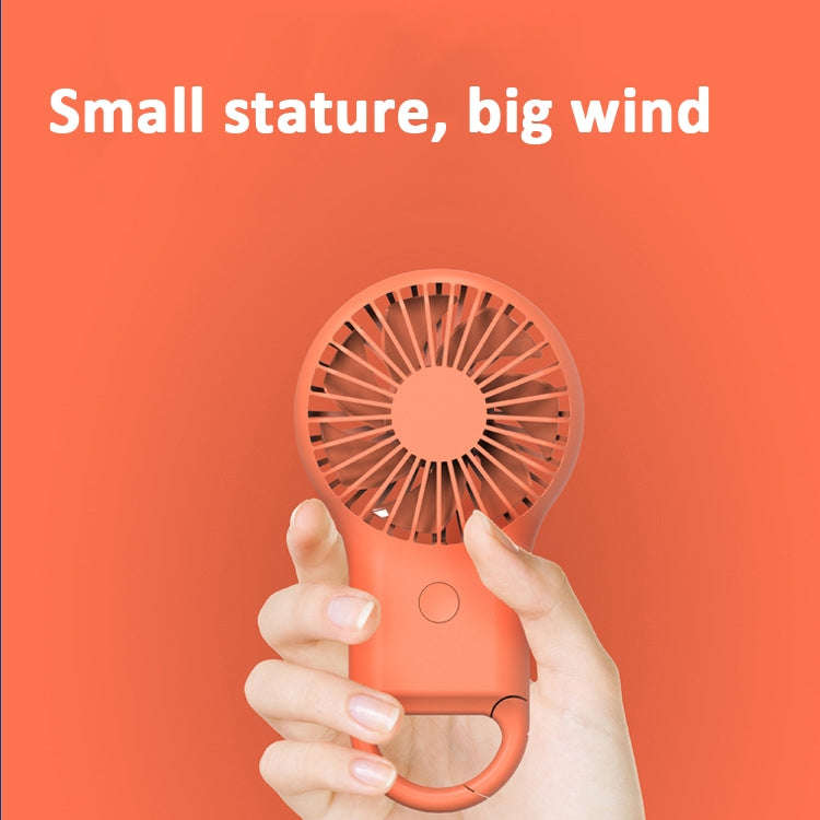 Handheld Pocket Mini Small Fan Portable Charging Outdoor USB Fan With 7 Color Light(Orange)