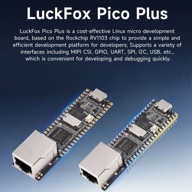 Waveshare LuckFox Pico Plus RV1103 Linux Micro Development Board, With Ethernet Port with Header