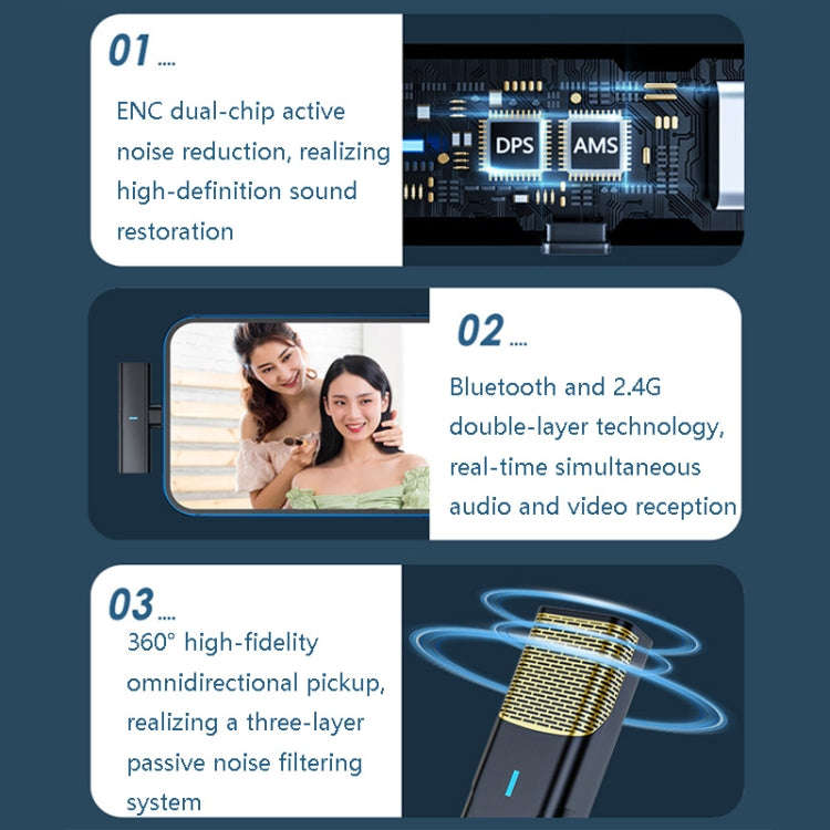 DS01 Outdoor Live Collar Microphone Collar Interview Recording Noise Reduction Wireless Microphon...