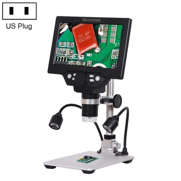 G1200D 7 Inch LCD Screen 1200X Portable Electronic Digital Desktop Stand Microscope(US Plug Witho...