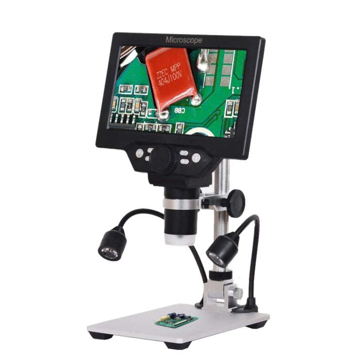 G1200D 7 Inch LCD Screen 1200X Portable Electronic Digital Desktop Stand Microscope(US Plug Witho...