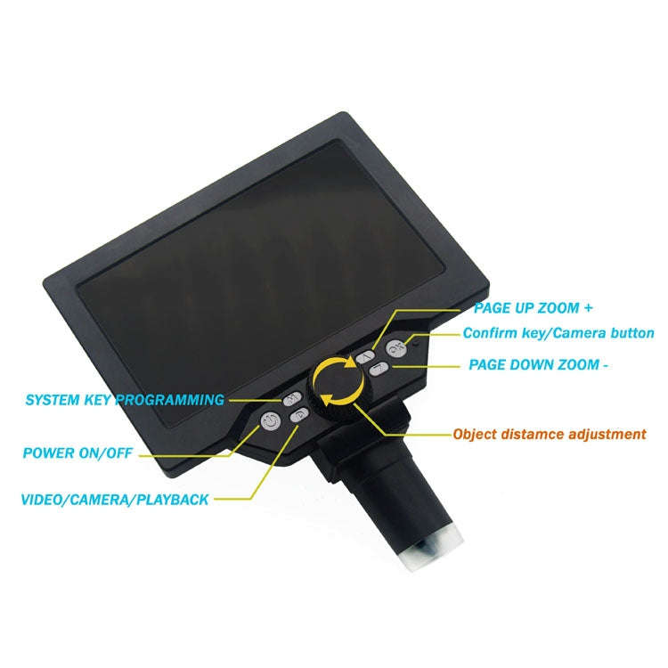 G1200D 7 Inch LCD Screen 1200X Portable Electronic Digital Desktop Stand Microscope(UK Plug With ...