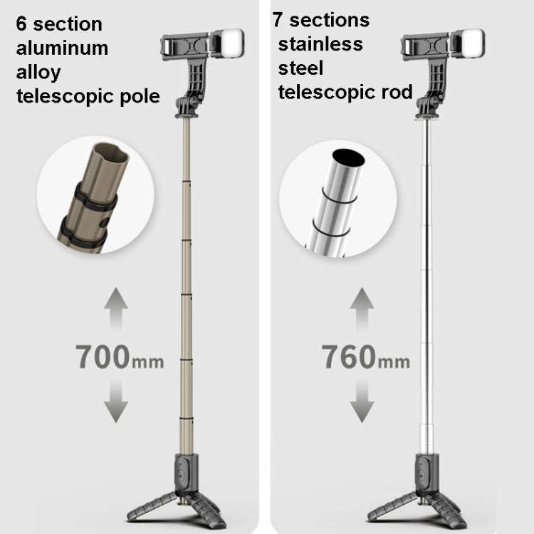Mini Selfie Stick Integrated Multifunctional Bluetooth Selfie, Specification: Q10S 70cm With Fill...