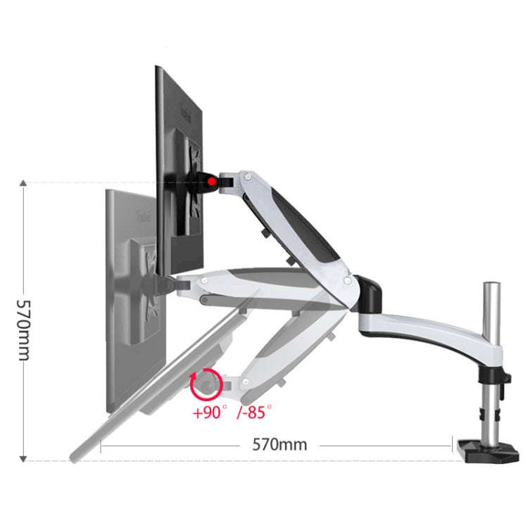Gibbon Mounts Desktop Lifting Rotating Computer Monitor Stand, Specification Table Clip Black GM112C