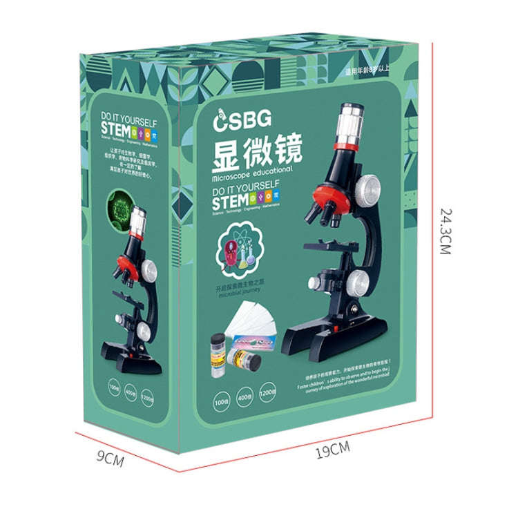 HD 1200 Times Microscope Children Educational Toys(Black)