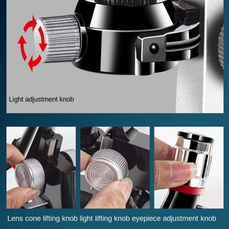 HD 1200 Times Microscope Children Educational Toys(Black)