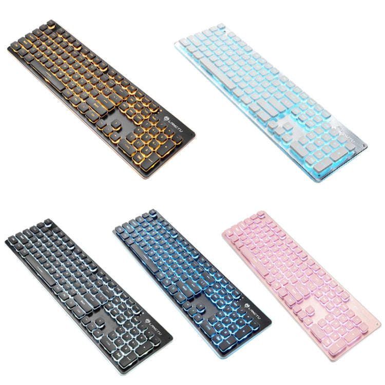 LANGTU L1 104 Keys USB Home Office Film Luminous Wired Keyboard, Cable Length:1.6m(Ice Blue Light...