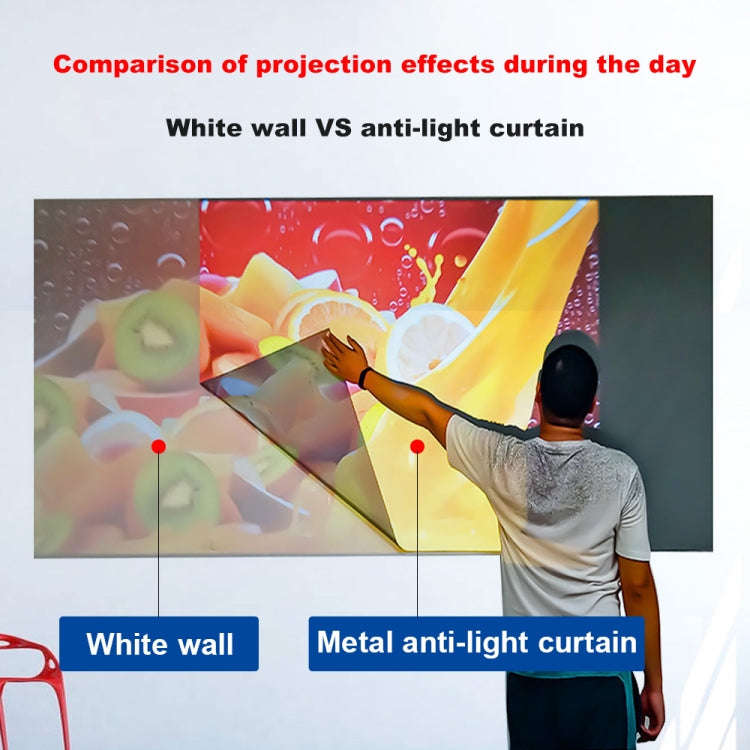 Folding Metal Anti-Light HD Projection Curtain, Size: 92 inch 16:9 199x112cm